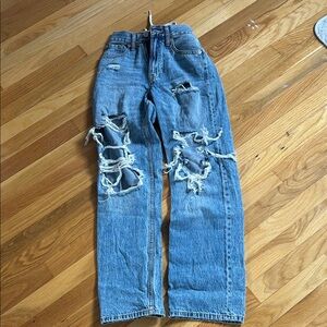 Aeropostale High Rise Baggy Blue Jeans